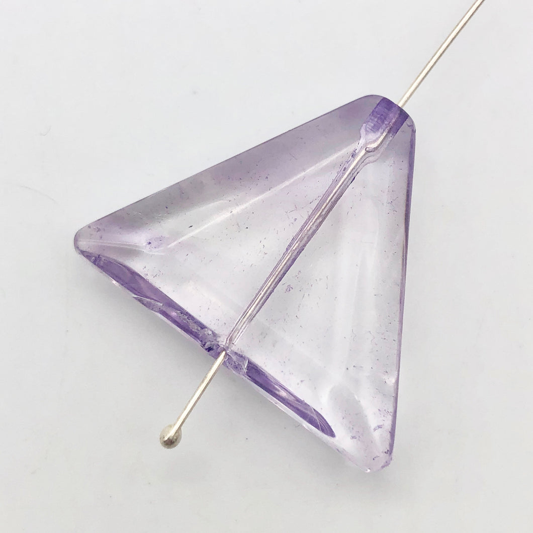 Natural Amethyst Faceted Lilac Triangle Focal Bead | 26x30x7.5mm | 1 Bead | 6656 - PremiumBead Primary Image 1
