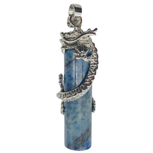Dragon Sterling Silver Lapis | 2" Long | Blue/Silver | 1 Pendant |