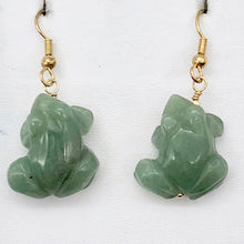 Load image into Gallery viewer, Aventurine Frog 14k Gold Filled Earrings| Semi Precious Stone Jewelry | 1 1/2&quot; |
