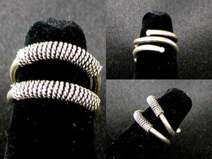 Exotic!! Double 925 Solid Sterling Silver Size 5 Ring 5835 - PremiumBead Primary Image 1