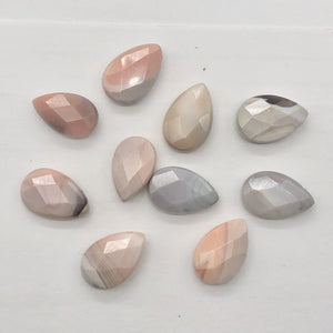 2 Pink Botswana Agate Faceted Briolette Beads 6768