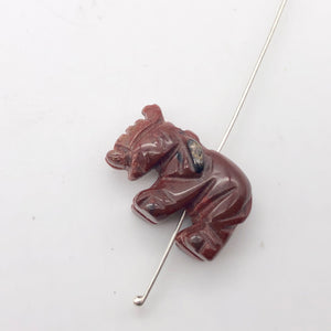 Wild 2 Hand Carved Brecciated Jasper Elephant Beads | 21x14.5x9mm | Red - PremiumBead Alternate Image 3
