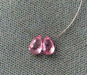 1 Precious Pink Sapphire Briolette Bead Pair .90cts 5899I - PremiumBead Primary Image 1