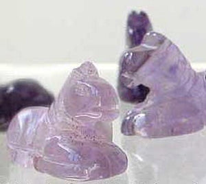 Adorable! 2 Carved Amethyst Horse Pony Beads - PremiumBead Primary Image 1