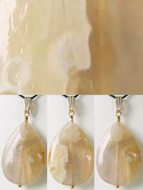 Made in The USA Natural Untreated Lacy Laguna Agate with 14Kgf Pendant 9961B - PremiumBead Primary Image 1