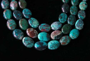 Nine Beads of Natural Chrysocolla 16x12mm Oval Beads 10423 - PremiumBead Alternate Image 2