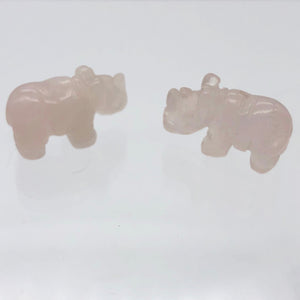 2 Rose Quartz Hand Carved Rhinoceros Beads, 21x13x10mm, Pink 009275RQ | 21x13x10mm | Pink - PremiumBead Alternate Image 2