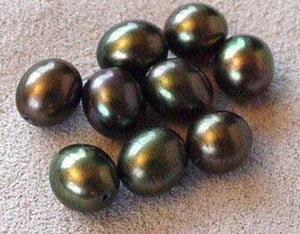 9 Forest Green Freshwater Pearl Beads 004489P - PremiumBead Alternate Image 2