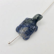 Load image into Gallery viewer, Adorable Sodalite Carved Turtle Figurine/Worry Stone | 20x12.5x8mm | Blue White - PremiumBead Alternate Image 4
