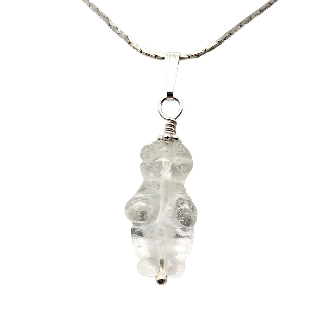 Quartz Goddess of Willendorf Sterling Silver Pendant |1.38