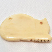 Load image into Gallery viewer, 1 &quot;Cheshire Cat&quot; Carved &amp; Scrimshawed Waterbuffalo Bone Bead 010710L - PremiumBead Alternate Image 3
