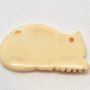 1 "Cheshire Cat" Carved & Scrimshawed Waterbuffalo Bone Bead 010710L - PremiumBead Alternate Image 3