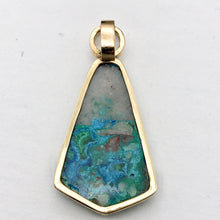 Load image into Gallery viewer, Natural Azurite Malachite 14K Gold Pendant with Moonstone - PremiumBead Alternate Image 5
