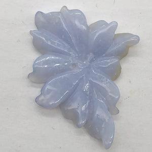 40.7cts Hand Carved Blue Chalcedony Flower Bead | 51x36x4mm |
