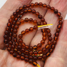 Load image into Gallery viewer, Amber Round Bead Strand | 4 mm | Red | 105 Beads |
