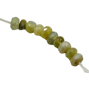 Alexandrite Cats Eye Faceted Rondell Bead Strand | 3 mm | Green | 200 Beads |