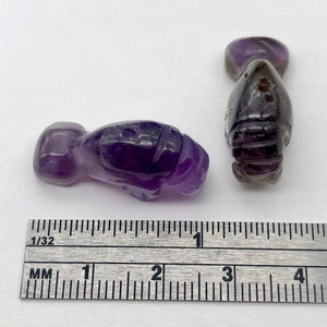 Grace Carved Amethyst Manatee Bead Figurine | 27x10x12mm | Purple - PremiumBead Alternate Image 9