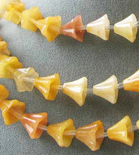 Load image into Gallery viewer, Spring 3 Carved Autumn Jade Bell Flower Beads 009242AJ - PremiumBead Primary Image 1
