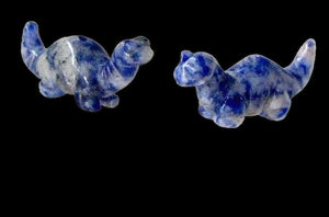 Dinosaur 2 Carved Sodalite Diplodocus Beads