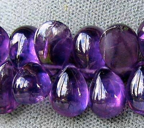 2 Gem Quality 10x7x4mm Imperial Amethyst Pear Briolettes Beads 10412 - PremiumBead Primary Image 1
