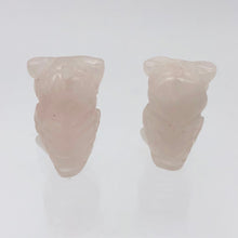 Load image into Gallery viewer, 2 Wisdom Carved Rose Quartz Owl Beads | 21.5x12x9.5mm | Pink - PremiumBead Alternate Image 10
