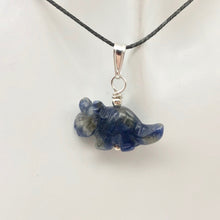 Load image into Gallery viewer, Sodalite Triceratops Dinosaur with Sterling Silver Pendant 509303SDS | 22x12x7.5mm (Triceratops), 5.5mm (Bail Opening), 7/8&quot; (Long) | Blue - PremiumBead Alternate Image 4
