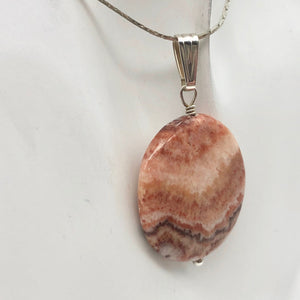 Red Zebra Jasper Disc and Sterling Silver Pendant | 29x5mm (Disc) | 1.75" Long - PremiumBead Primary Image 1