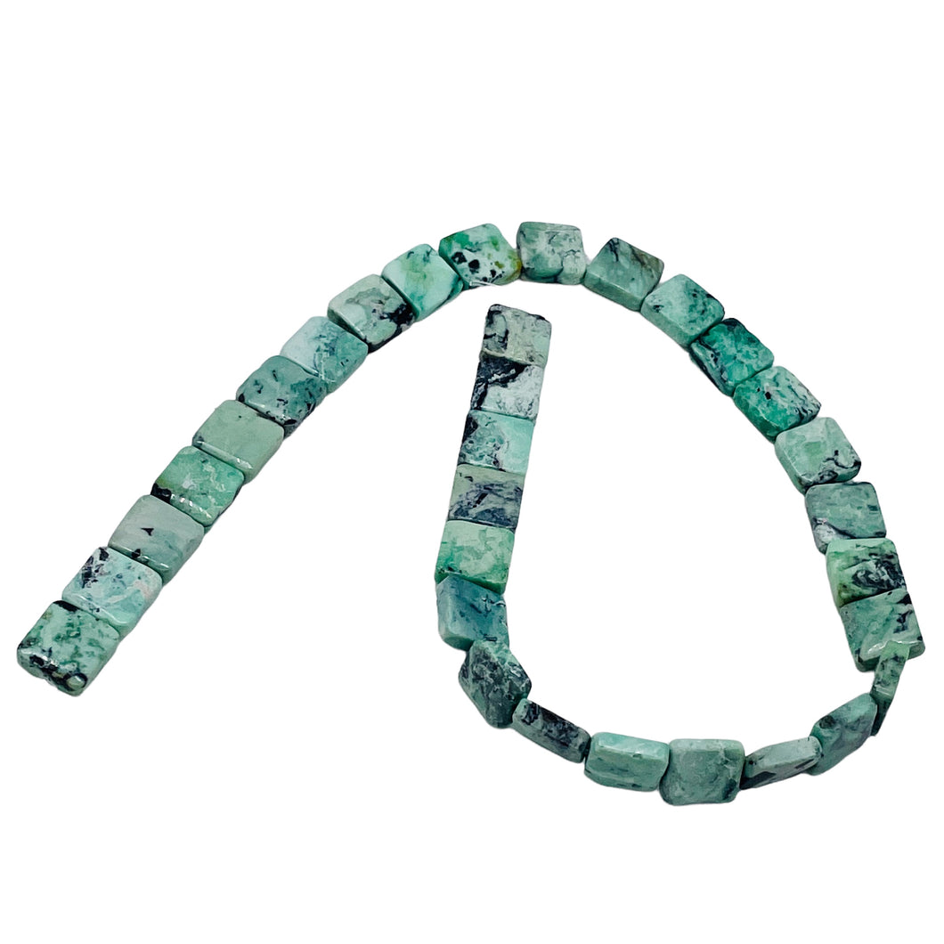 Mojito Natural Green Turquoise Square Coin Bead Strand 107412C