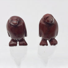 Load image into Gallery viewer, March of The Penguins 2 Carved Brecciated Jasper Beads | 21.5x12.5x11mm | Red - PremiumBead Alternate Image 6
