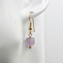 Load image into Gallery viewer, Faceted Cube Lilac Amethyst and 14k Gold Filled Earrings | 1 Inch Long | - PremiumBead Alternate Image 4
