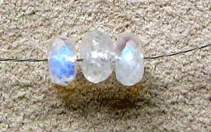 3 Rainbow Moonstone Fctd Roundel Beads 7487 - PremiumBead Primary Image 1