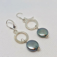 Load image into Gallery viewer, Perfect Moonrise Freshwater Pearl and Silver Circle Chain Earrings 309408 - PremiumBead Alternate Image 2
