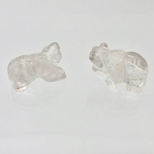Quartz Hand Carved Bear Figurine/Worry bead | 13x18x9mm | Clear - PremiumBead Alternate Image 8