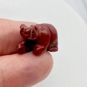 Brecciated Jasper Hand Carved Bear Figurine | 13x18x9mm | Red - PremiumBead Alternate Image 3