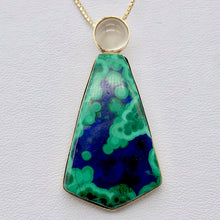 Load image into Gallery viewer, Natural Azurite Malachite 14K Gold Pendant with Moonstone - PremiumBead Alternate Image 12
