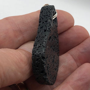 Meteorite Carved Sterling Silver Pendant | 1 Pendant | Black | 2 1/2" Long |