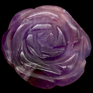 Amethyst Carved Rose Worry-stone Figurine | 20x6mm | Purple