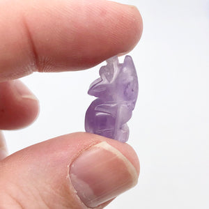 Howling New Moon 2 Carved Amethyst Wolf / Coyote Beads | 21x11x8mm | Purple - PremiumBead Alternate Image 5