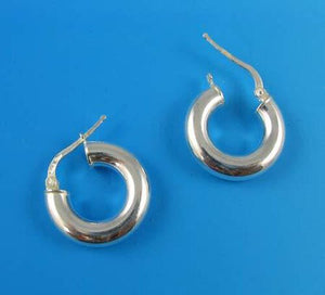 Sleek! 925 Sterling Silver Hinged 20mm Hoop Earrings 9769 - PremiumBead Primary Image 1