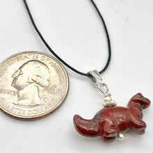 Load image into Gallery viewer, Brecciated Jasper Diplodocus Dinosaur with Silver Pendant 509259BJS | 25x11.5x7.5mm (Diplodocus), 5.5mm (Bail Opening), 7/8&quot; (Long) | Red - PremiumBead Alternate Image 7
