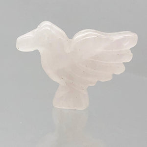 Lovely Hand Carved Rose Quartz Dove Figurine Worry Stone | 18x18x7mm | Pink