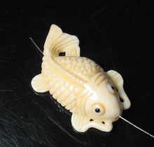 Load image into Gallery viewer, Swim Carved Koi Fish Carp Waterbuffalo Bone Bead 004116A | 33x19x9mm | Bone - PremiumBead Alternate Image 4
