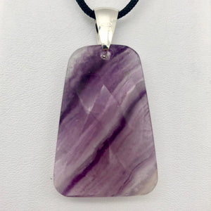 Striped Lavender Fluorite & Sterling Silver Trapezoid Pendant