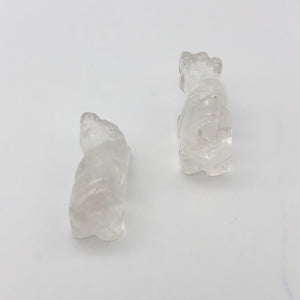 2 Hand Carved Natural Quartz Bear Beads | 20x13x9.5mm | Clear - PremiumBead Alternate Image 7