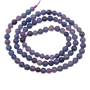 Tanzanite Gemmy Round Half-Strand | 5 mm | Lavender | 40 Beads |