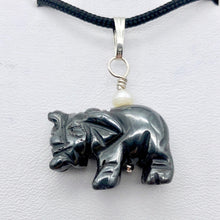 Load image into Gallery viewer, Wild Hematite Elephant Sterling Silver Pendant | 21x16x8mm| Black | 1 5/8&quot; long| - PremiumBead Primary Image 1
