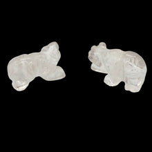 Load image into Gallery viewer, 2 Hand Carved Natural Quartz Bear Beads | 20x13x9.5mm | Clear
