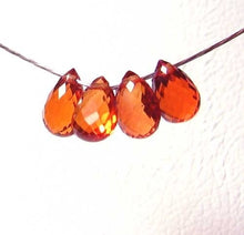 Load image into Gallery viewer, Padparadscha Faceted Sapphire Beads | 0.51cts | Orange | Briolette | 2 ea | - PremiumBead Primary Image 1

