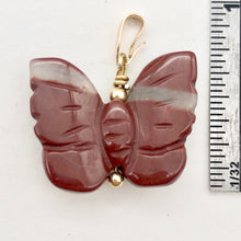 Load image into Gallery viewer, Jasper Butterfly Pendant Necklace | Semi Precious Stone Jewelry | 14k gf Pendant - PremiumBead Alternate Image 6

