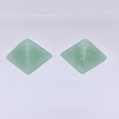 Shine 2 Hand Carved Aventurine Pyramid Beads, 17x17x11mm, Green 9289AV | 17x17x11mm | Green - PremiumBead Primary Image 1